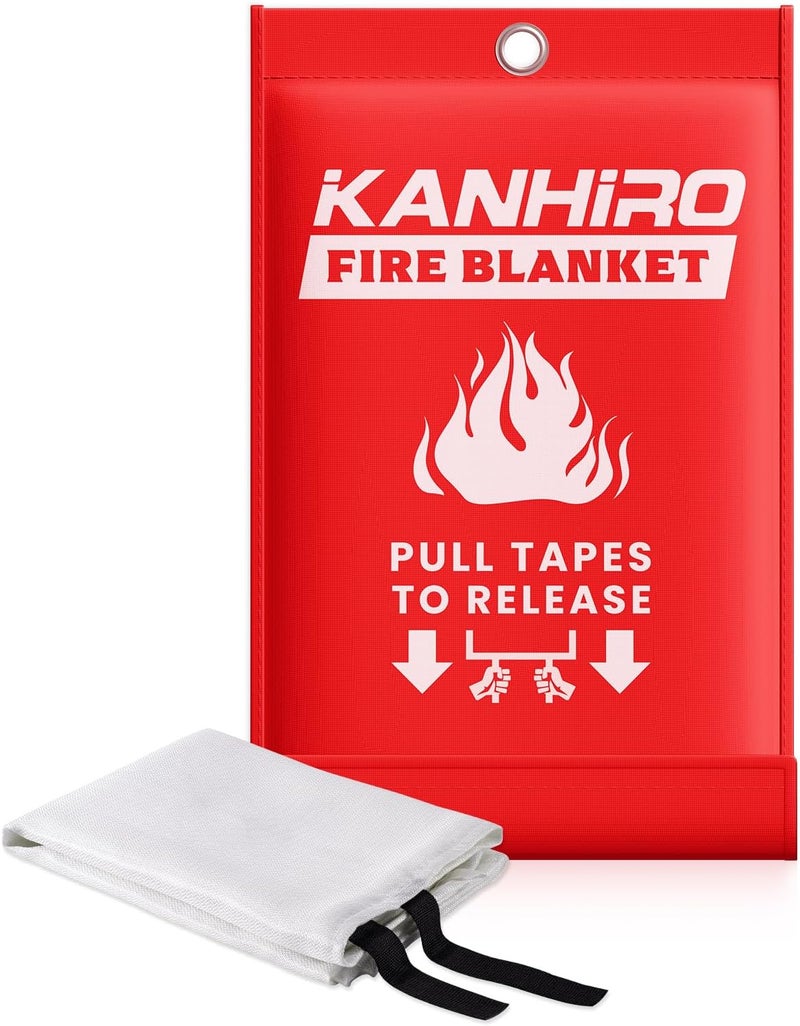 kanhiro Emergency Fire Blanket for Home Kitchen - Fiberglass Fire Suppression Blanket Great for School, Fireplace, Grill, Car, Office, Warehouse (1 Pack, 39 in X 39 in) - Image 1